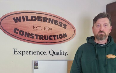 Bryan Shadley, Carpenter, at Wilderness Construction.